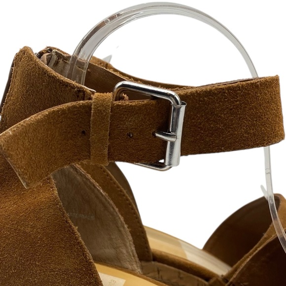 Dolce Vita Womens Shoes Otto Wedge Sandals 10 Brown Suede Leather Platform Chic - Picture 5 of 15